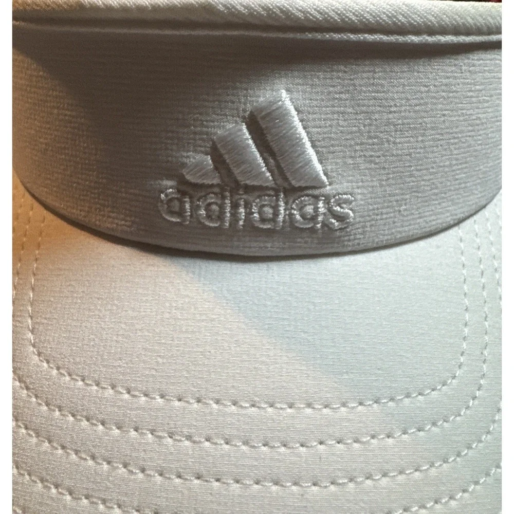 adidas Sun Visor White Polyester Embroidered Logo Curved Brim Adjustable Golf